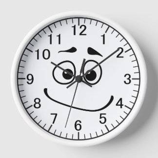 Horloge Emoji Visage Caractère Expression Dessin