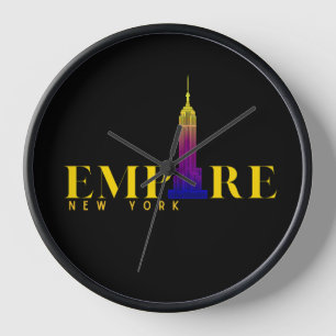 Horloge Empire State Building-New York-Or vibrant