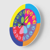 Horloge Empreinte de patte rétro (Angle)