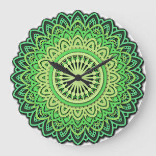 Horloge en Acrylique Circulaire Mandala Motif