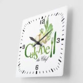 Horloge en Acrylique. cuisine du chef (Angle)