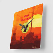 Horloge en Acrylique "Stop Nuclear" Vierkante Klok (Hoek)