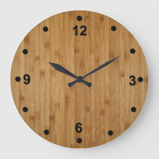 Horloge en bois en bambou rustique de regard