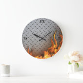 Horloge en métal diamant et mur d'incendie (Maison)
