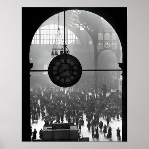 Horloge en Pennsylvanie Station. Affiche