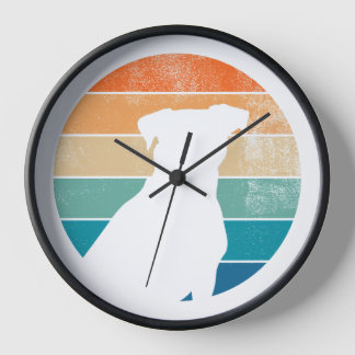 Horloge en silhouette de chien rétro - Vintage Lou