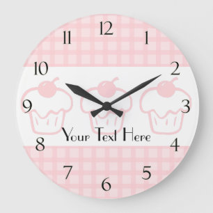 Horloge En vichy et Cupcake avec des chiffres
