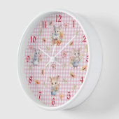 Horloge Enchanter souris sur rose En vichy vérifier horlog (Angle)