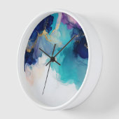 Horloge Encre d'alcool Abstrait fluide | (Angle)