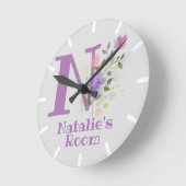 Horloge Enfants avec nom et initiale (Angle)