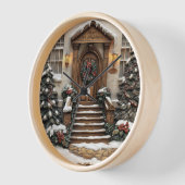 Horloge Entrée festive avec couronne. (Angle)