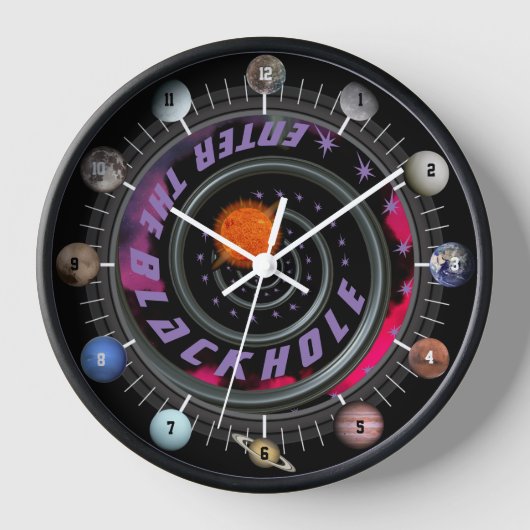 Horloge Entrez Le Système Solaire De Trou Noir (Recto)