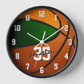 Horloge équipe d'orange vert couleurs basket (Recto)