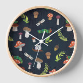 Horloge Eric Carle | Motif Bugs et Champignons (Recto)