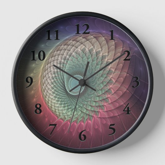 Horloge Escargot Abstrait coloré Art moderne fractal (Recto)