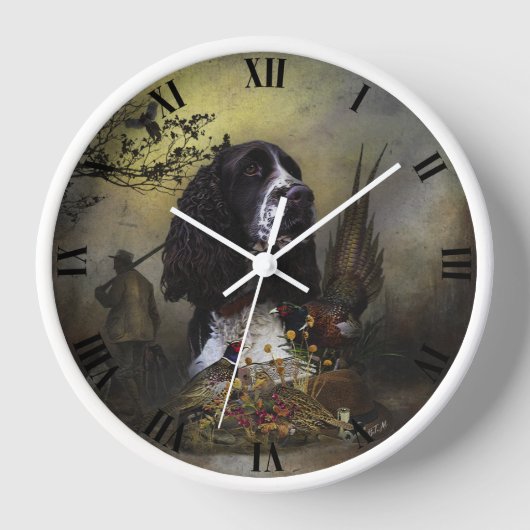Horloge Espagnol Springer anglais avec faisan (Recto)