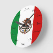 Horloge espagnole avec drapeau mexicain (Angle)