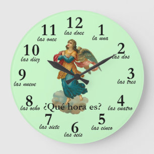 Horloge espagnole de nombres de temps d'ange