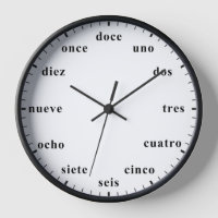 Horloge Espagnole Español Heures Nombre de comptag