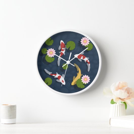 Horloge Étang japonais de poissons Koi (Maison)