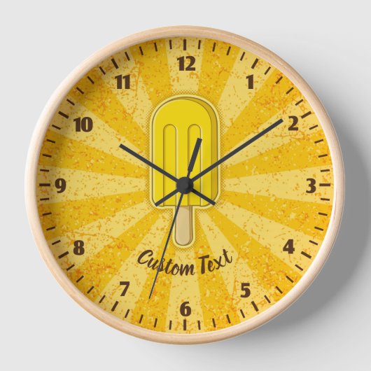 Horloge Étiquette à crème glacée citron (Recto)