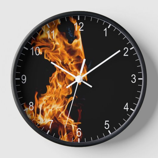 Horloge Étiquette de flamme orange (Recto)