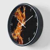 Horloge Étiquette de flamme orange (Angle)