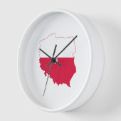Horloge Étiquette murale du drapeau polonais (Angle)