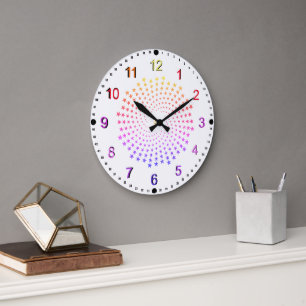 Horloge - Étoiles de couleur arc-en-ciel