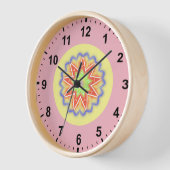 Horloge ~ Étoiles de fleurs fractales ~ (Angle)