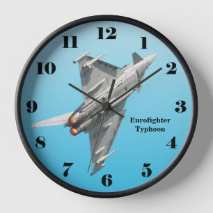 Horloge Eurofighter Typhoon on blue all numbers