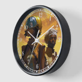 Horloge Explorateurs de planètes science-fiction Afrofutur (Angle)