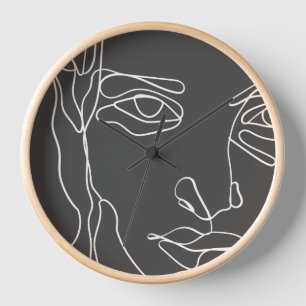 Horloge Face de dessin minimaliste moderne à une ligne