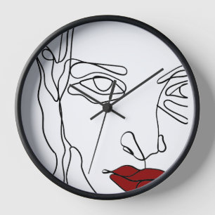 Horloge Face de dessin minimaliste moderne à une ligne