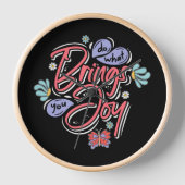 Horloge Faites ce qui vous apporte Joy Floral et citation (Recto)