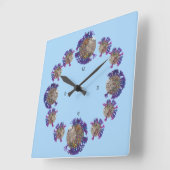 Horloge - Famille de poissons pourpres (Angle)