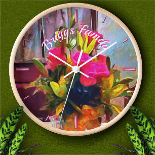 Horloge Famille et fleurs PM0001
