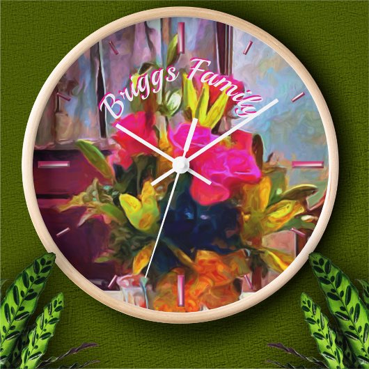 Horloge Famille et fleurs PM0001