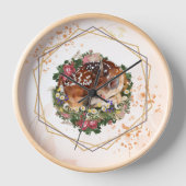 Horloge Faon endormi, Graphisme d'animal brun (Recto)