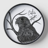 Horloge Faucon pèlerin dans les branches de l'arbre avec é (Recto)