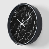 Horloge Faux Black Marble Texture Look (Angle)