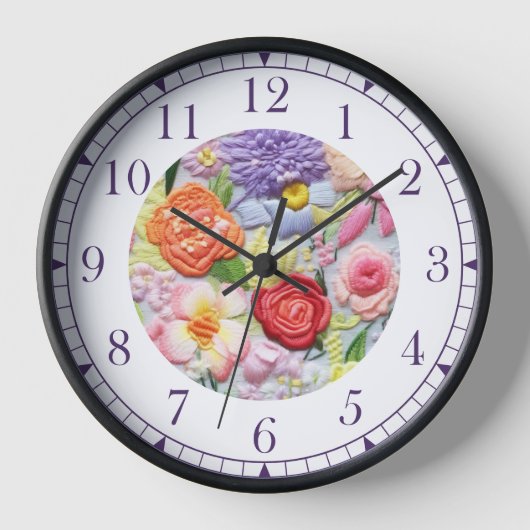 Horloge Faux colorées Brodées Florales Stylish Femmes (Recto)