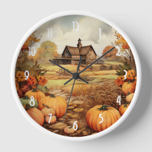 Horloge Ferme citrouille automne récolte Thanksgiving