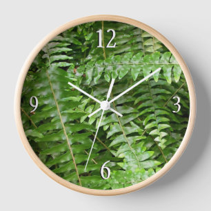 Horloge Fermer Fronds I Green Nature