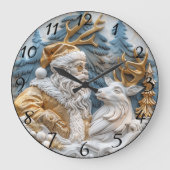 Horloge festive avec Père Noël et rennes (Recto)