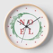 Horloge Festive Noel rouge et verte Holly Wreath (Recto)