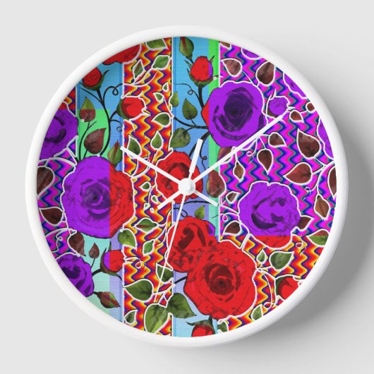 Horloge Fête de Jardin Mexicaine Floral Nouveau (Recto)