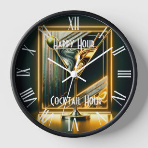 Horloge Fête Populaire Heure Neon Personnalisé