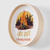 Horloge Feu de camp Charlevoix Michigan (Angle)