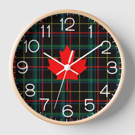 Horloge Feuille d'érable pliée au chalet canadien (Recto)